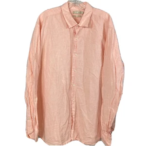 Isle Bay Linens Shirt Mens Sz XXL Light Pink Peach Slim Fit Button Down - Picture 1 of 8