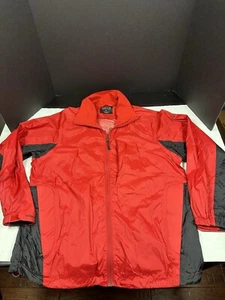 Solaris Mens Large Red/Black Weather Resistant Windbreaker Jacket Lined - Picture 1 of 8