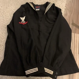 US Navy Middy Sailor Cracker Jack Jumper Uniform Top Wool Vietnam Era - Picture 1 of 4