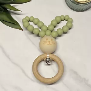 Bunny Baby Rattle Developmental Toy, Bunny Sensory Baby Toy, FAST SHIPPING - Picture 1 of 3