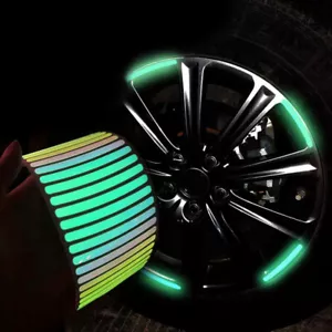 20 piezas calcomanías adhesivas reflectantes multicolores para decoración de llantas de coche que brillan en la oscuridad - Imagen 1 de 8