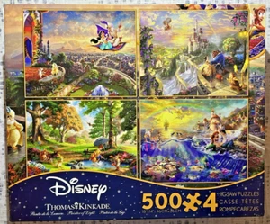 Disney Puzzle Collection - 4qty 500pc Jigsaw Puzzles - Thomas Kinkade - Picture 1 of 3