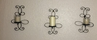 Aplique de pared de vela Gallery of Light Scrollwork - Juego de 3 Foto 1 de 4