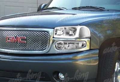 4PC CHROME CLEAR DRL LED HEADLIGHTS+BUMPER LAMPS FIT 01-06 GMC YUKON 1500 DENALI - Image 1 of 4