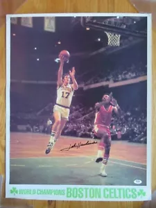 JOHN HAVLICEK No 17 BOSTON CELTICS signed World Champions Poster PSA AI28983 - Picture 1 of 4