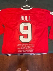Autographed Bobby Hull HOF 1983 Chicago Red Hockey Jersey JSA COA - Picture 1 of 6
