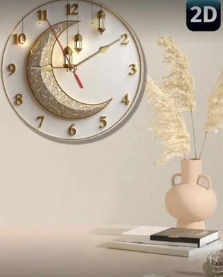 New Boxed Gold & White Moon Lantern Wall  Clock Size 12in/30cm Christmas Next DP - Image 1 of 4