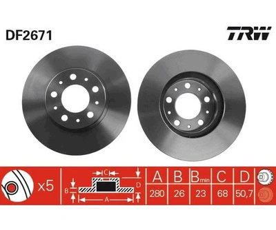 2 St. Bremsscheibe TRW DF2671 für Volvo V70 I S70 850 940 II - Изображение 1 из 2
