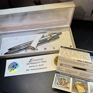 Vintage EVERSHARP ASTRONAUT Pens APOLLO XVII 25th Anniversary in Box w/ Papers! - Picture 1 of 18
