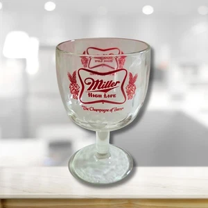 Vintage 1970's Miller High Life The Champagne of Beer Goblet Glass - Picture 1 of 1
