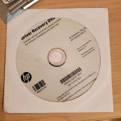 Genuine HP Driver Recovery DVD EliteDesk 700/800 ProDesk 600 G1  Win8 64 Clean - Image 1 of 4