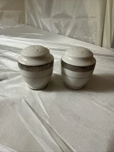 Mikasa Palatial Platinum Fine China Crown Porcelain Salt & Pepper Set NEW - Picture 1 of 8