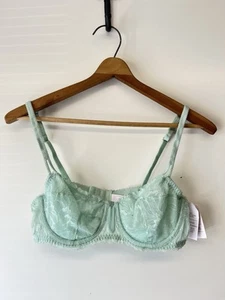 Auden Bra Balconette Coverage Unlined Bra Lace Underwire Mint Green Size 36DD - Picture 1 of 10
