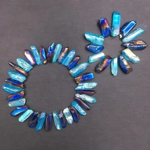Titanio Arcobaleno Aura Naturale Lemuriano Quarzo Trasparente Cristallo Punti Guarigione 58pz - Foto 1 di 10