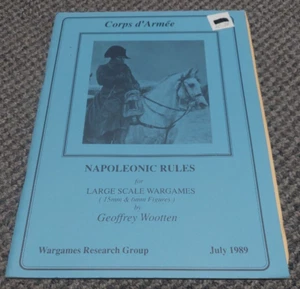Corps d'Armee Napoleonic Rules - Wargames Research Group w/ Inserts 1989 Wootten - Imagen 1 de 4