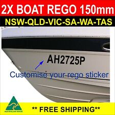 Boat Rego Sticker Registration Number 150mm X 2pcs High Quality Marine Vinyl