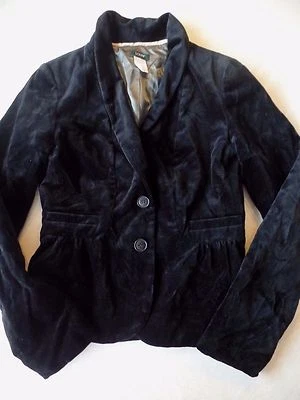 damas TALLA 0 XS $168 J. CREW BLAZER TERCIOPELO NEGRO Chaqueta CARRERA TRABAJO NIÑO ESCUELA Foto 1 de 4