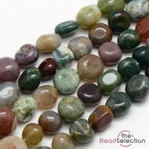 Indian Agate Gemstone Tumbled Nugget Chip Beads 8mm-13mm 1 Strand 45+ GC58 - Picture 1 of 6