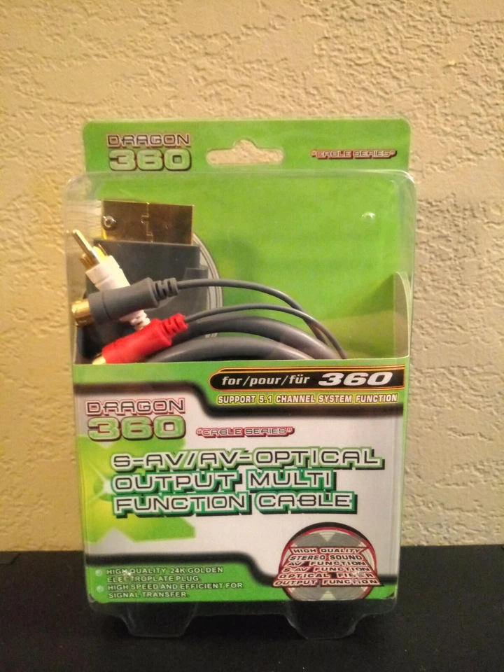 AV Optical Output Cable For The Xbox 360 Gold Ends S-AU - Image 1 of 4