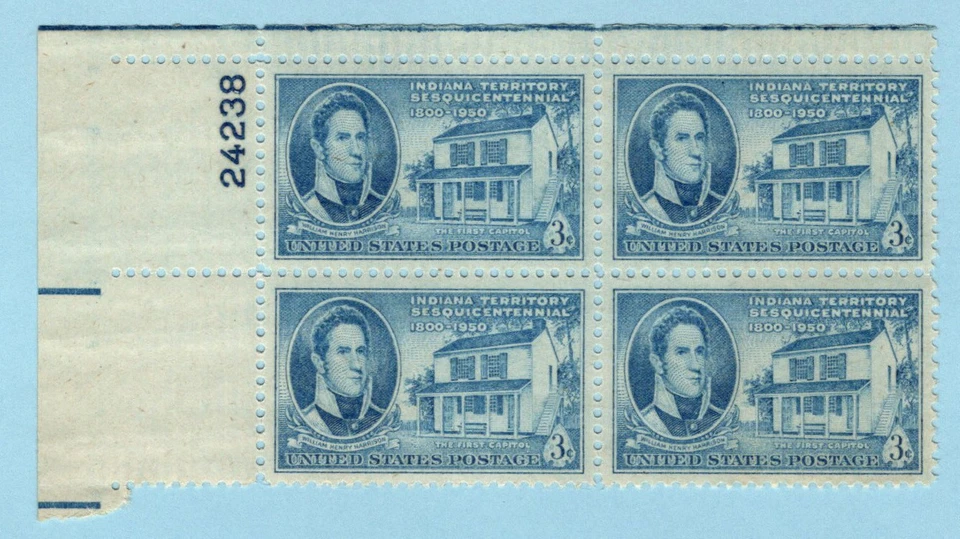US Sc #996 MNH 1950 Plate Block of 4 Indiana Territory - Image 1 of 1