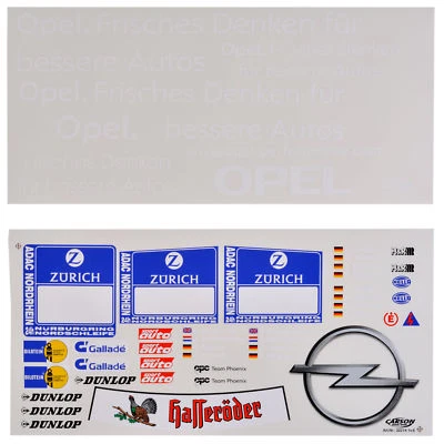 Dekorbogen 1:5 Opel Astra V8 Coupé 24h Rennen Werbe-Aufkleber Carson 32214 - Image 1 of 4