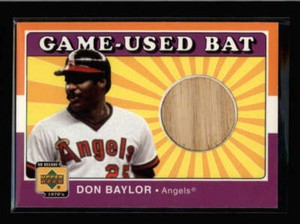 DON BAYLOR 2001 UPPER DECK DECADE OF THE 1970s GAME USED BAT RELIC AX9839