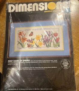 Kit de punto de cruz contado First Signs of Spring 3587 dimensiones 1985 NUEVO - Imagen 1 de 4