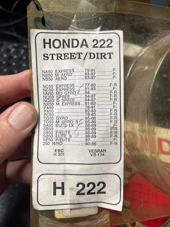 Brake Shoes FRONT/REAR Honda 50 Scooters, Z50, Yamaha TTR50, Suzuki DRZ 70 NOS - Image 1 of 4
