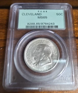 1936 50C Cleveland Commemorative Silver Half Dollar, PCGS MS65 - Picture 1 of 5