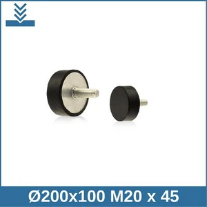 D Ø200x100 M20 x 45 NK 75° Shore Gummi Metall Puffer Schwingungsdämpfer - Picture 1 of 2
