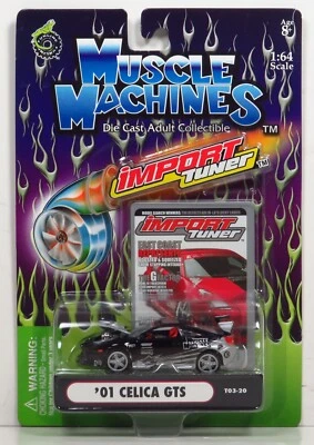 Muscle Machines Import Tuner 2001 Toyota 01 Celica GTS Black T03-20 Diecast 1:64 - Image 1 of 4