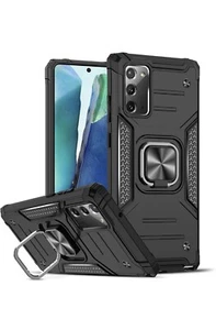 Custodia LeYi Samsung Galaxy Note 20, grado militare, con cavalletto ad anello, nera - Foto 1 di 9