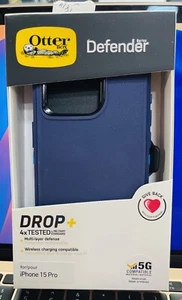 OtterBox DEFENDER SERIES Drop+ Case for iPhone 15 PRO - Blue - Photo 1 sur 1