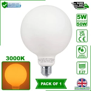 5W G80 E27 LED Bulbs Warm White 3000K, Frosted Glass Material Globle Bulbs in UK - Picture 1 of 5