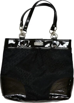 NUEVO Bolso de Mano Tommy Hilfiger Brillante Grande-Negro $85 Foto 1 de 2