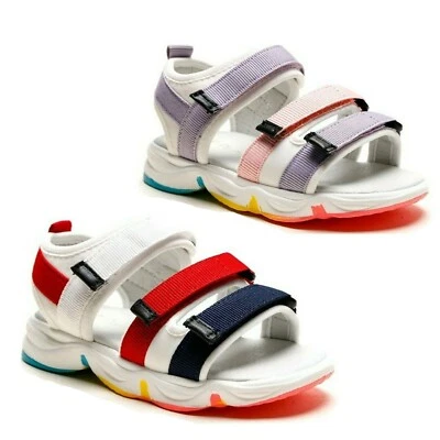 Girls Boys Sports Kid Sandals Toddlers Summer Casual Holiday Touch Strap Shoes - Image 1 of 3