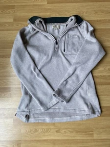 Woolrich Men's 1/2 Zip Sweater Size M Brown Front Zip Pocket - Picture 1 of 3
