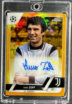2022-23 Topps Chrome UEFA Club Competitions Blue Refractor /150 Dino Zoff Auto - Image 1 of 2