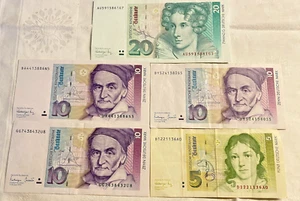 Deutsche Mark Geldscheine 1x 20 Mark, 3x 10 Mark und 1x 5 Mark 1991-1993 - Bild 1 von 11