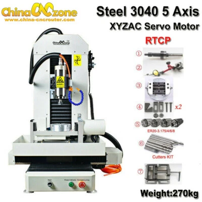 RTCP Steel 3040 5axis Engraver Metal Cuting Servo Motor Auto Tool Changer 2.2KW - Image 1 of 4