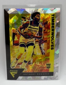 ANTHONY EDWARDS 2020-21 Panini Flux Fanatics CRACKED ICE PRIZM Rookie RC #202 - Foto 1 di 8