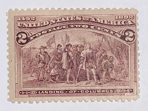 Travelstamps:1893 US Stamps Scott # 231 Landing of Columbus mint og hinged - Picture 1 of 5