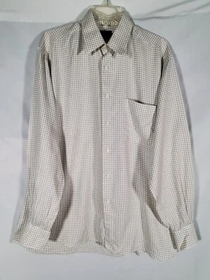 CAMISA DE VESTIR IKE BEHAR NEW YORK PARA NEIMAN MARCUS ALGODÓN A CUADROS PARA HOMBRE 16L Foto 1 de 4