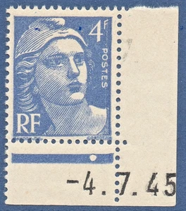 TIMBRE CDF DATE 717 NEUF ** DU 4-7-45- GOMME ORIGINALE - TYPE GANDON - TTB - Photo 1/1