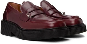 Marni MOCCASIN Square Toe Loafers SHINY LEATHER 41EU - 8 US NEW $1135 MOMR004303 - Picture 1 of 6