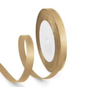 3/8 Inch 25 Yards Satin Ribbon Gold Solid Color Fabric Ribbon for Gift Wrappi... - Picture 1 of 1