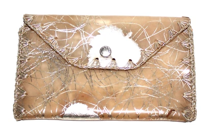 Vintage Gold Plastic Small Pocket Purse Coin Bag CAM - Image 1 of 4