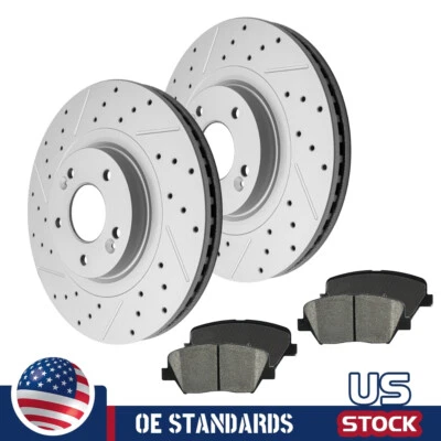 Front Disc Brake Rotors Ceramic Pads Kit For Hyundai Santa Fe Sport Kia Sorento - Image 1 of 4