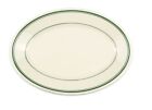 Homer Laughlin HL1551 11 3/4" Oval Platter - China, Ivory w/ Green Band - NEW
