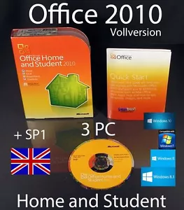 Microsoft Office Home and Student 2010 Englisch Vollversion 3 PC Box, DVD + SP1 - Bild 1 von 6